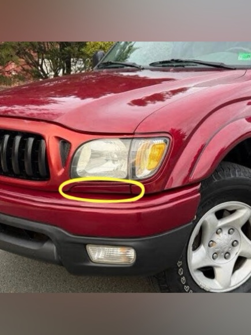 PAIR Dark Red Front Bumper Headlight Filler Trim Panel For Toyota Tacoma (01-04)